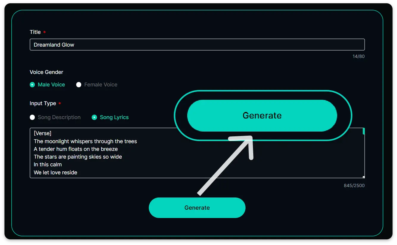 Step 2: Click “Generate“