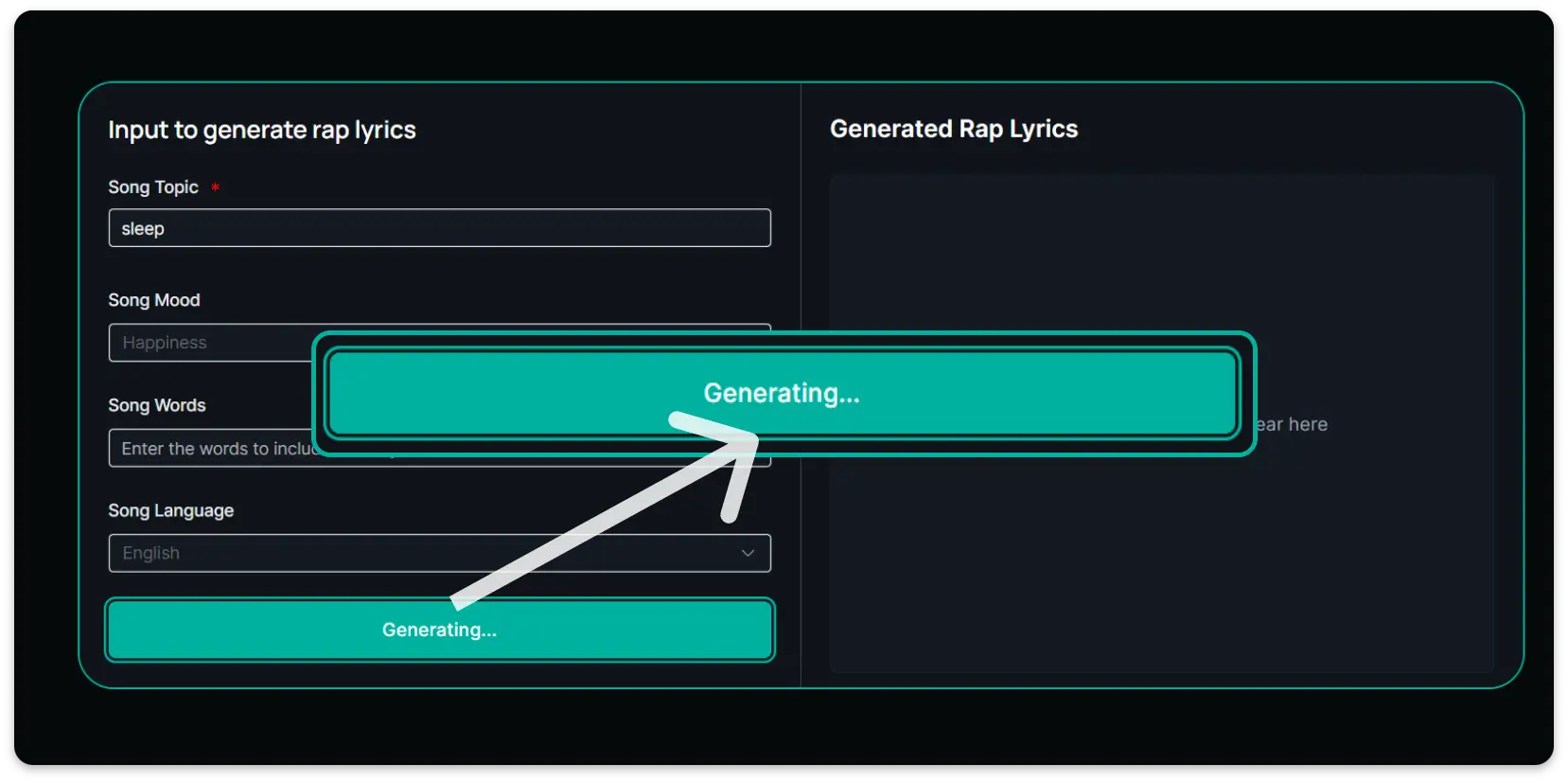 Step 2: Click “Generate“