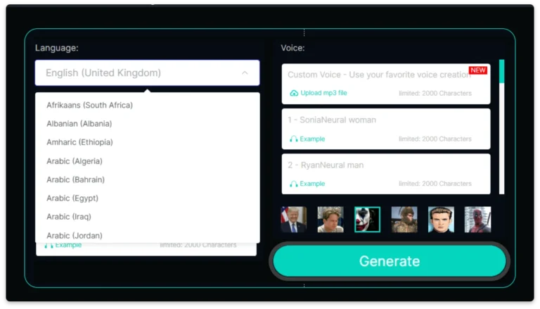 Step 2: Select an AI Voice Actor