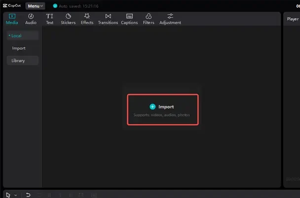 Open CapCut & Start New Project