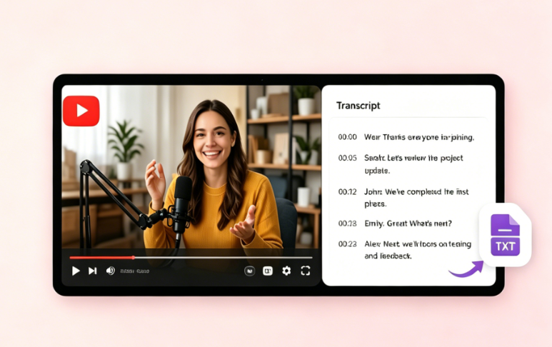 یوٹیوب مواد کے لیے ویڈیو کو ٹیکسٹ میں تبدیل کریں