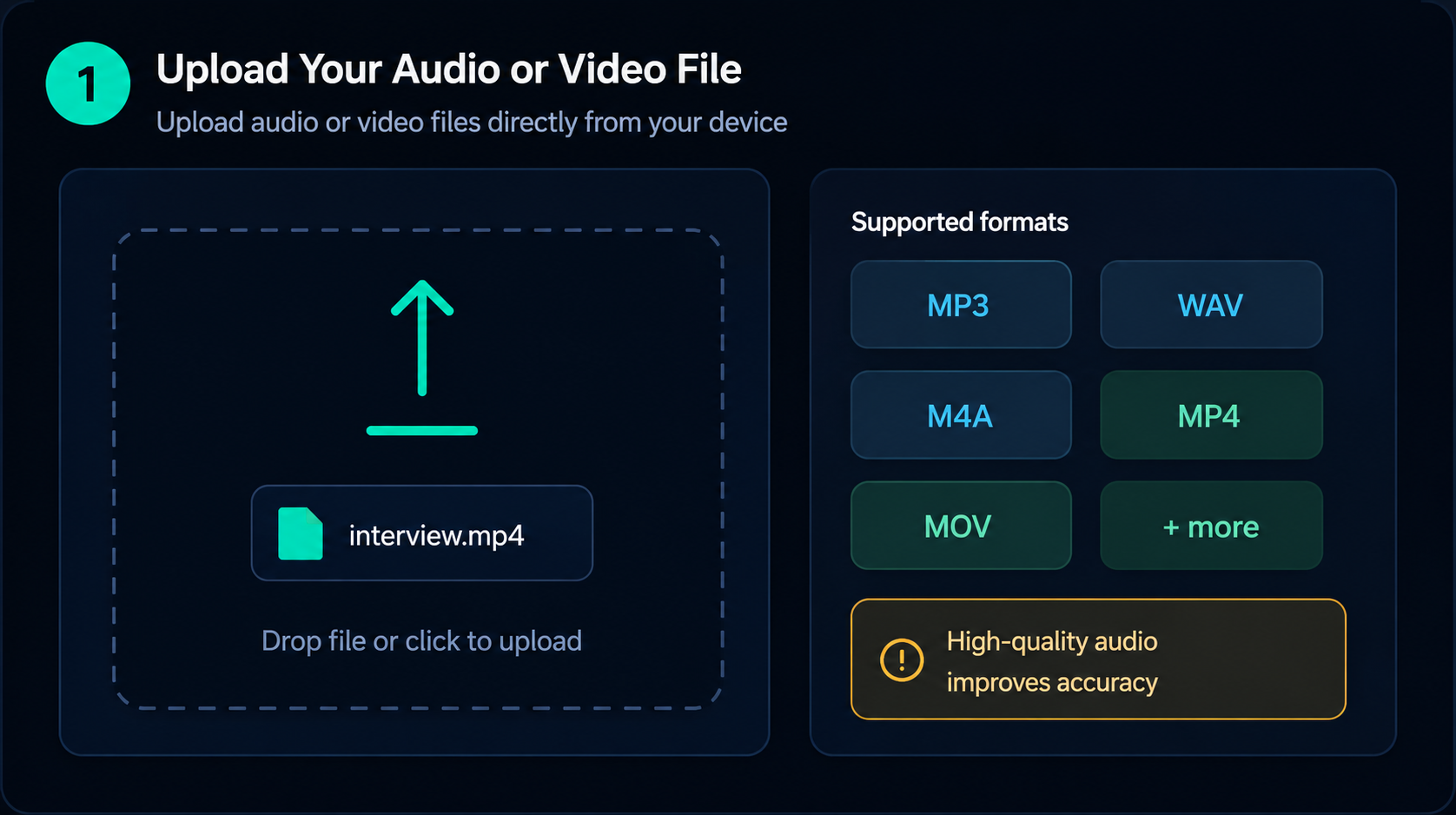 Upload your audio or video
