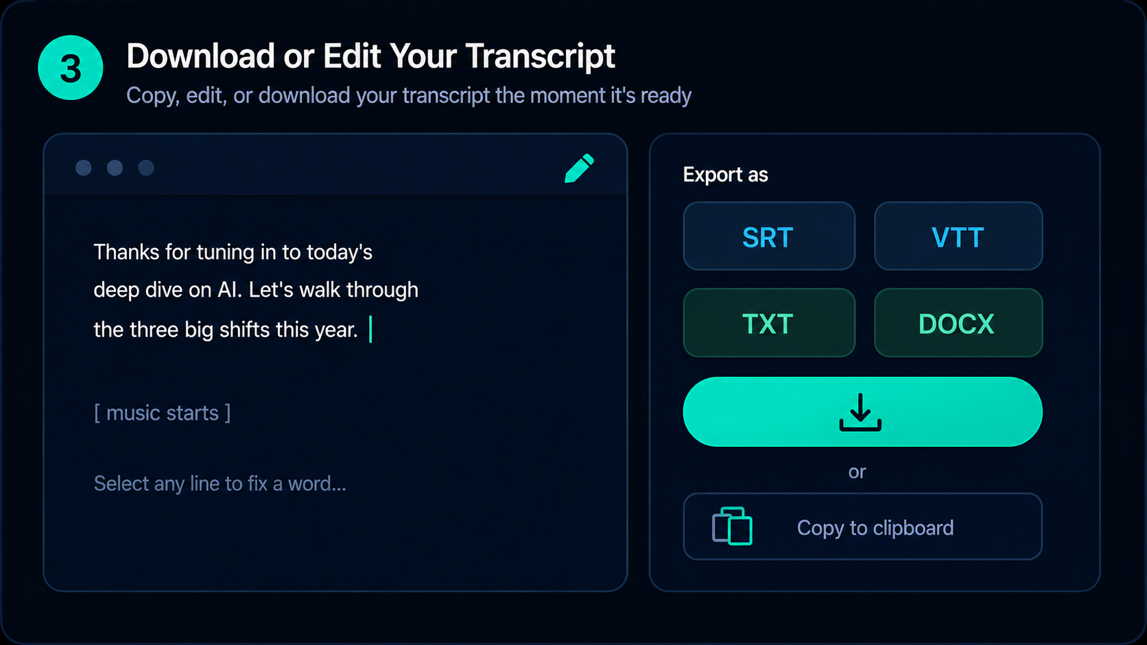 Edit, save & export